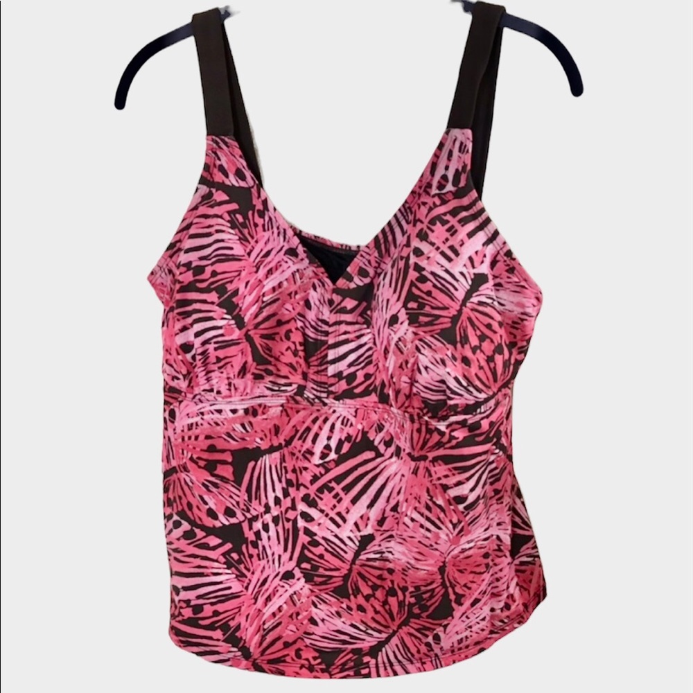 Merona 20W swim tankini top brown pink